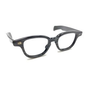 Liberty Vintage Retro Striped Black Gray Square Eyeglasses Frames 40-18 140 USA